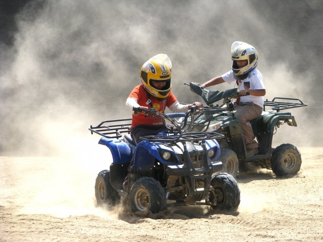  In the desert with ATVs