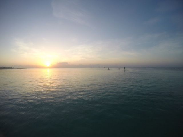 Sonnenuntergang mit Meerblick 