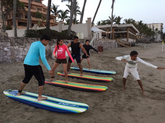 Learning to surf in Playa Brujas 