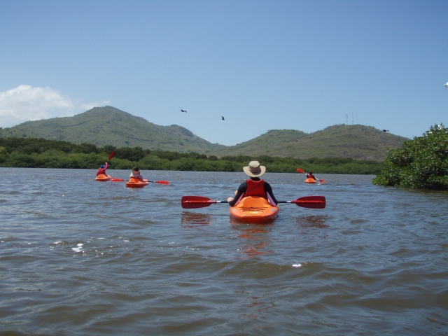 Equipe de pagayeurs en kayak 