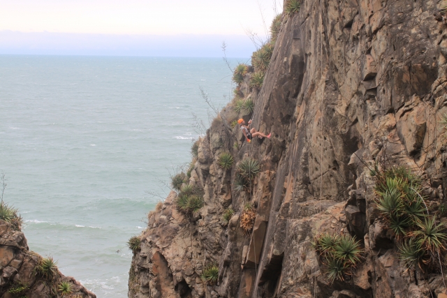 Practicing rappelling in Veracruz 