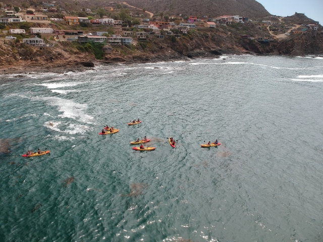  Kayaks paddling to La Bufadora 