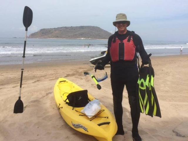 Preparado para el tour en kayak