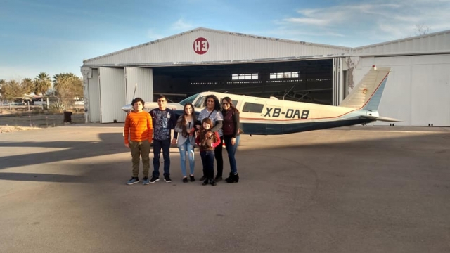 Voo em avião saindo de Aldama, Chihuahua 