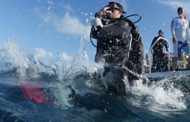 Alumno de buceo en mar abierto Mazatlán
