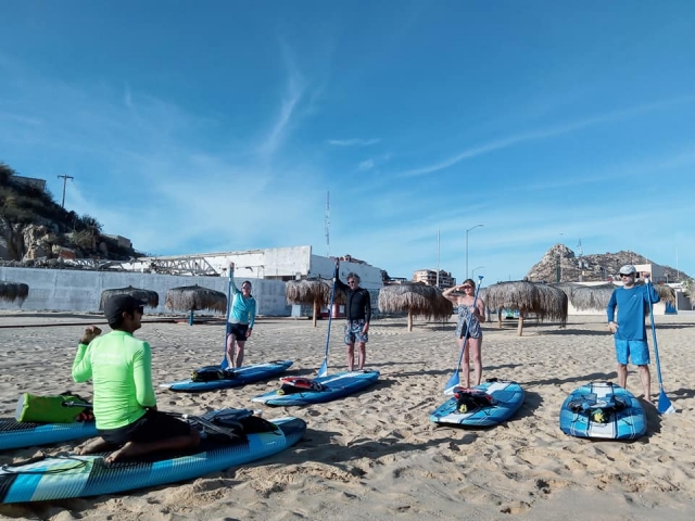 Learning paddle board 