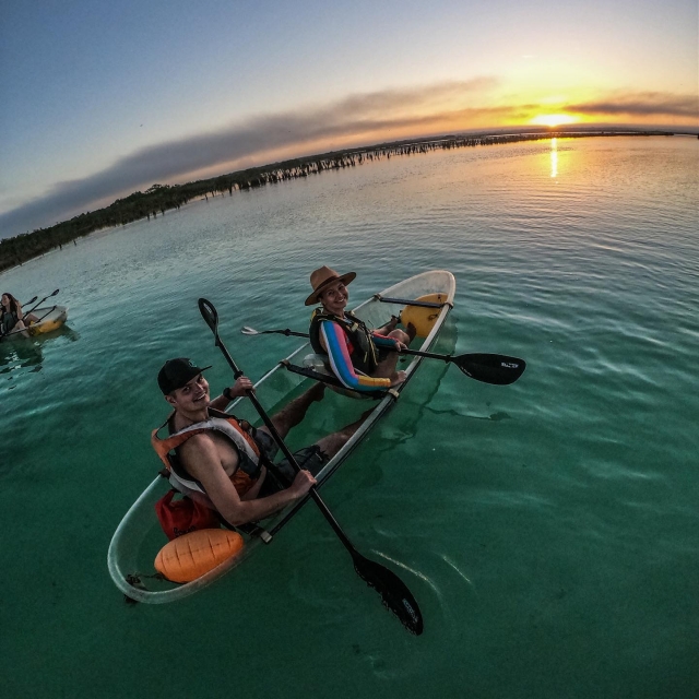  Paddling through the lagoon 