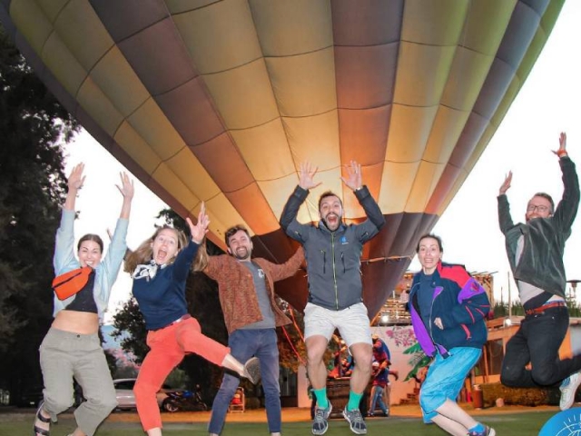  Group of friends in globe 