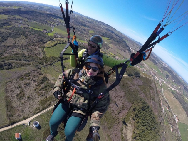 Pasajera parapenle tandem Montijo