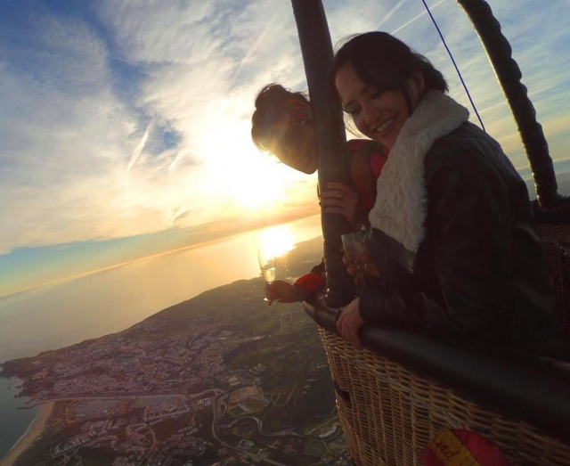 Sobre la costa del Algarve en el globo aerostático