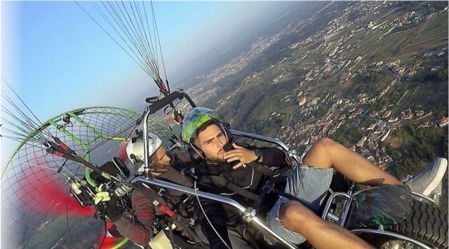 Vuelo en paramotor con piloto Aveiro