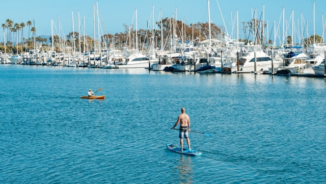Hombre navegando en tabla de surf
