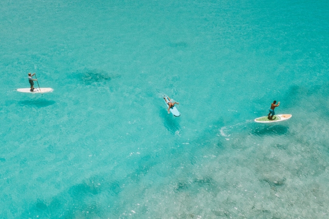 Paddle board en aguas cristalinas