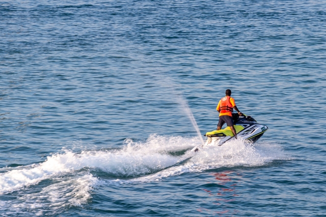 Con la jet ski en Ponta Delgada