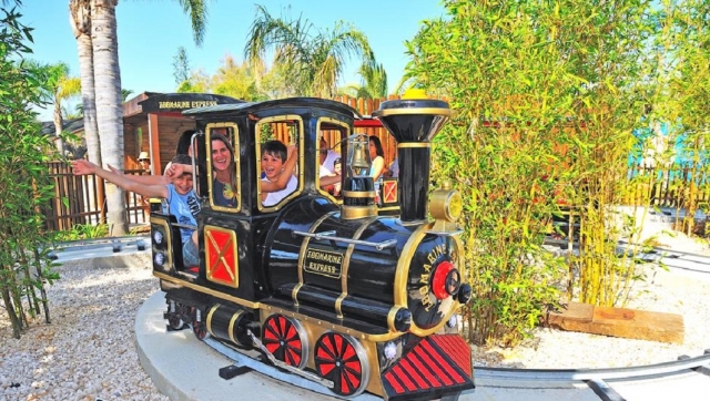 En el tren del parque