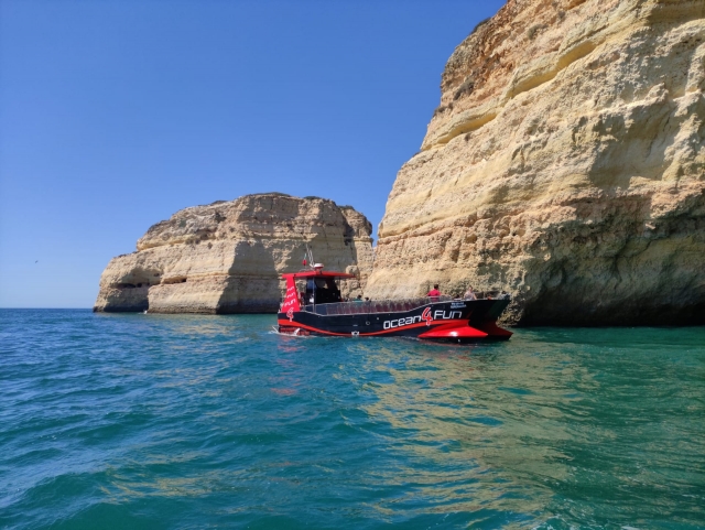 Catamaran surcando el mar