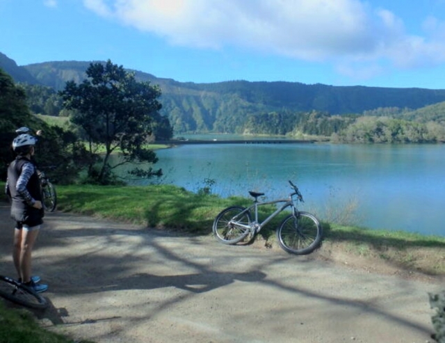 Descansando de la ruta en bicicleta