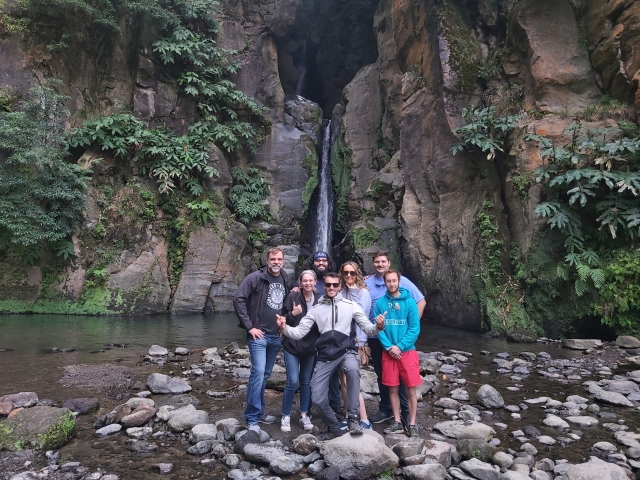 En familia en lagoa do Fogo