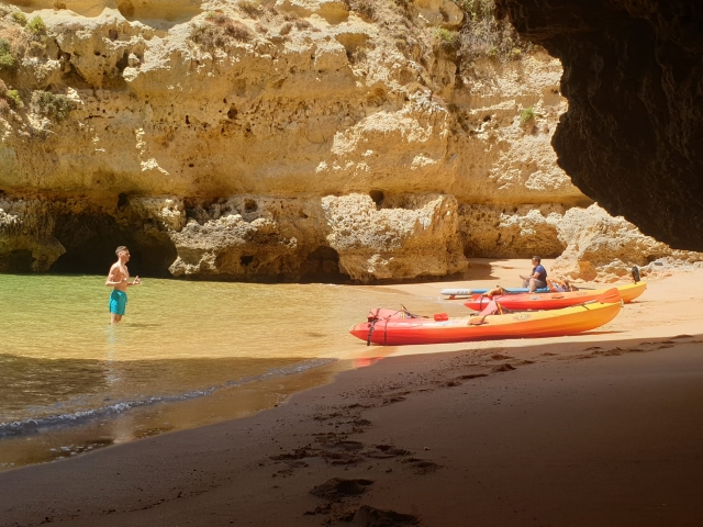 kayaks en la orilla