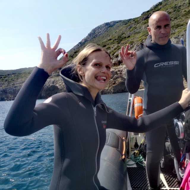 Todo listo para el bautismo de buceo