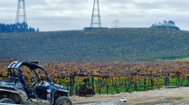 Buggie en primer plano con precioso paisaje al fondo
