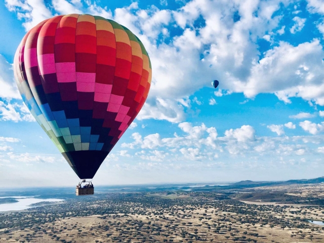 Disfrutando de la experiencia desde el globo
