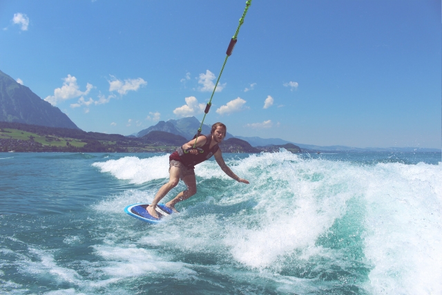 Atrevele con el wakeboard