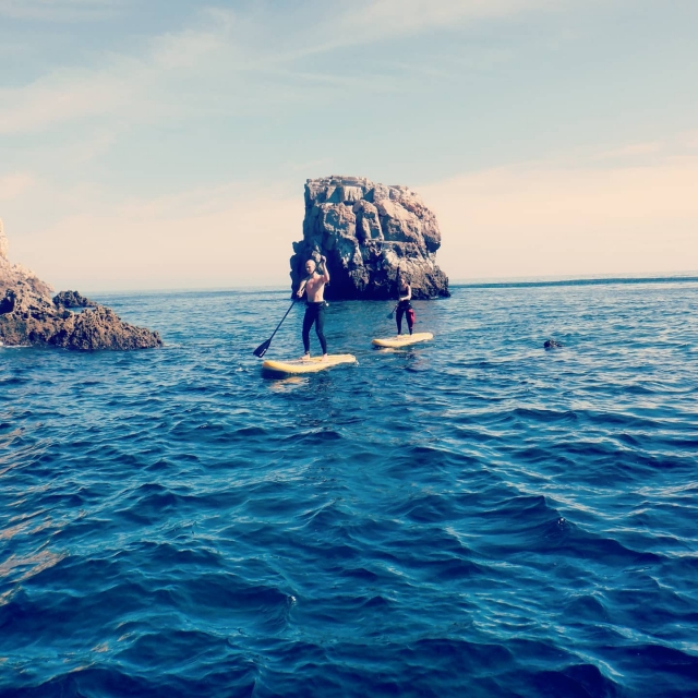 Disfrutando del paisaje sobre la tabla de paddle board