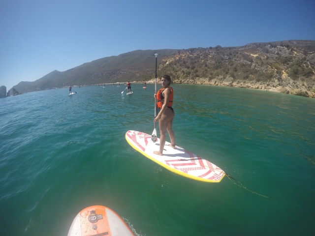 Sobre la tabla de paddle surf
