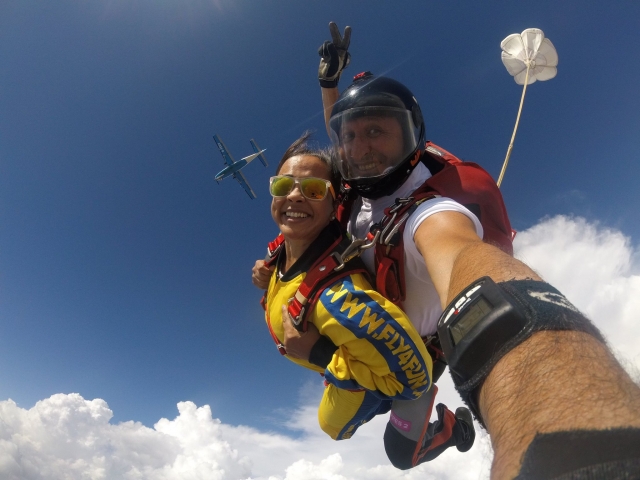 Salto en tándem en Tancos