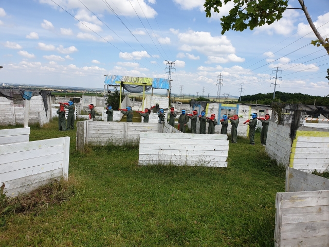 Jugador de pintura en el bosque