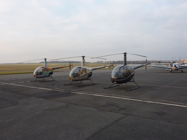 Hermosa variedad de aviones listos para despegar 