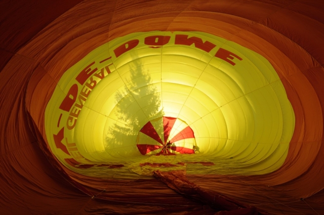 El globo en pleno inflado 