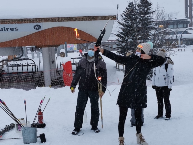  Jalo con arco en invierno 