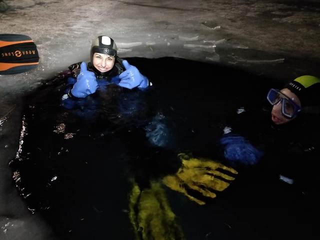 Satisfacción después de una inmersión en invierno 