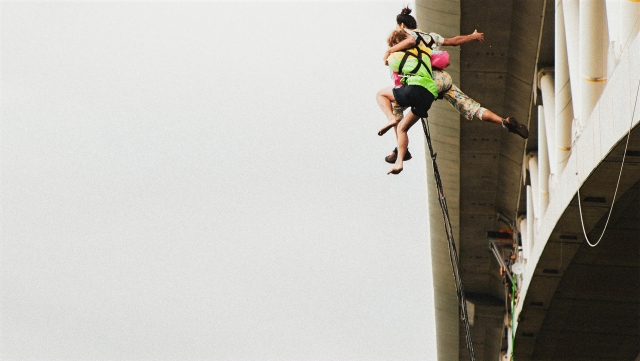  Salto pendular tándem en Reunión 
