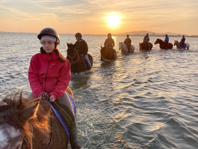  Paseo a caballo en el agua 