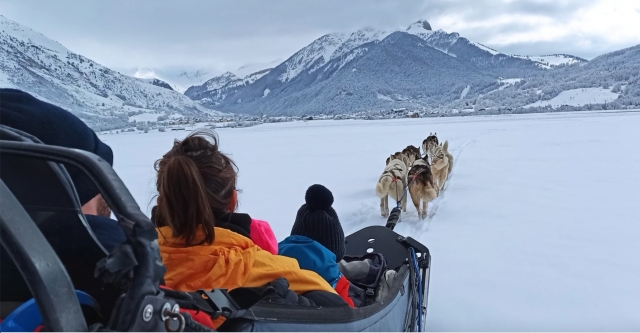  Cómodamenle sentados en el trineo 