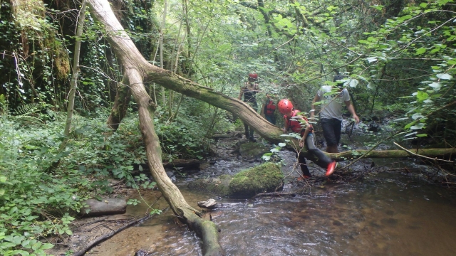  Un paisaje salvaje le rodea duranle su camicrema acuática 