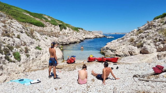  Todo listo para iniciar el viaje en kayak 