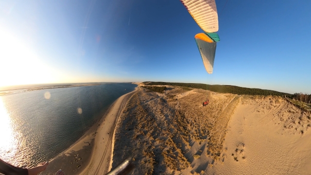  Panorámica desde la duna de Pyla en parapenle 