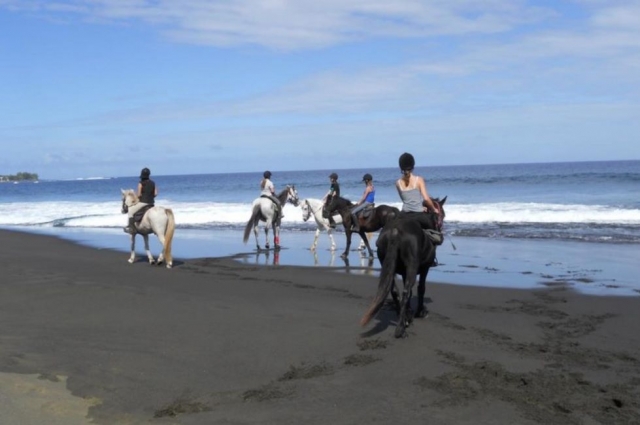 Pbaños a caballo en la playa de Saint-Paul 