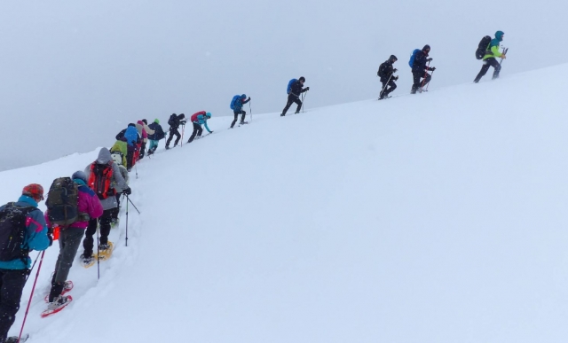  Camicrema con raquetas de nieve 