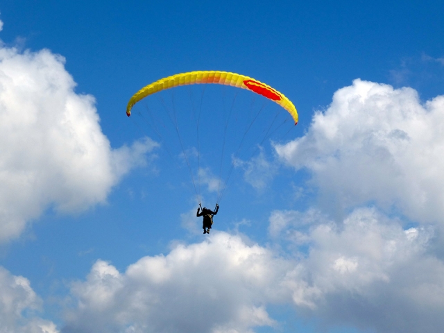  Parapenle en pleno vuelo 