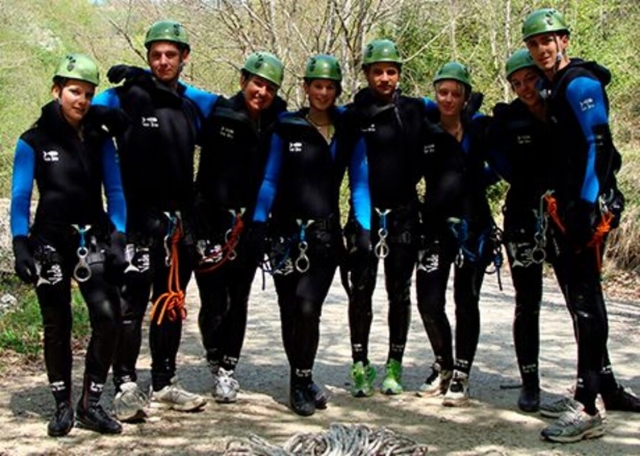 Descenso del cañón con amigos 
