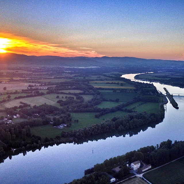  Vista desde arriba a bordo del globo aerostático 