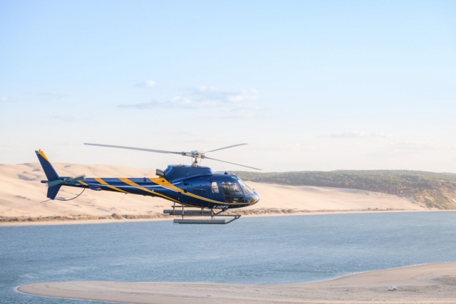 Vuelo sobre la cuenca de Arcachon en helicóptero