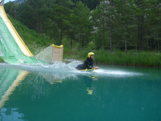  Tobogán sobre el agua en el lago Val-Cenis 