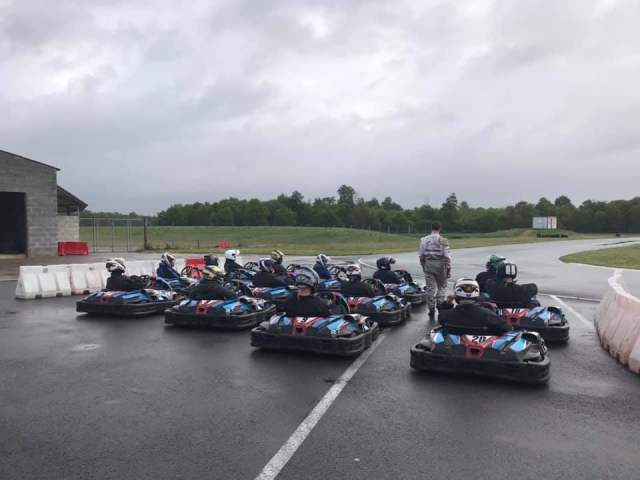 En pista antes de la carrera