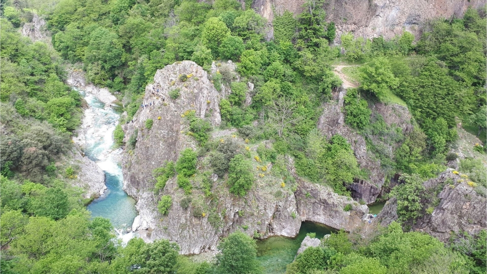  Vista aérea de la vía ferramarra vía ferramarra en Ardèche 